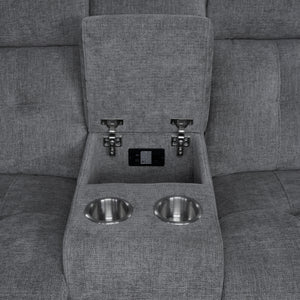 Richland - Bristol Grey 6 Piece Modular Power Reclining Sectional with Power Adjustable Headrests