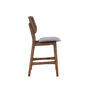 Oscar - Counter Chair With Cushion (Set of 2) - Walnut / Dark Gray