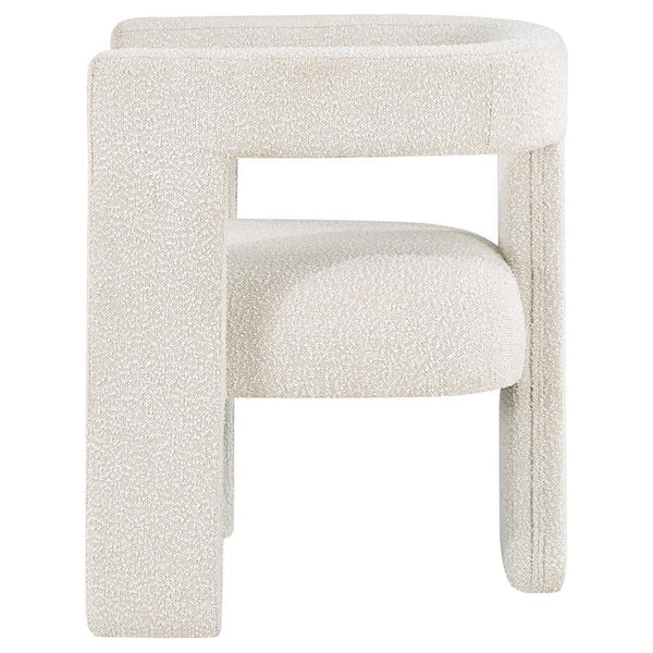 Petra - Boucle Upholstered Accent Side Chair - White