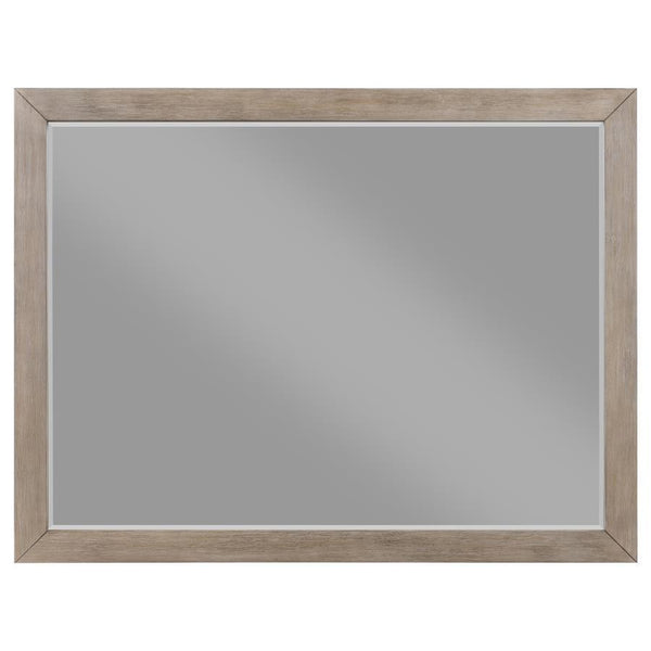  complements any decor while adding a touch of organic warmth. This mirror is perfectly sized to sit atop a dresser