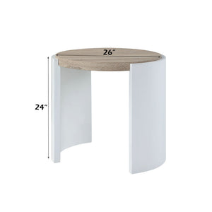 Zoma - End Table - Oak & White High