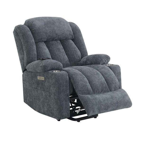 Omarion - Power Recliner With Lift & Heating & Massage - Blue