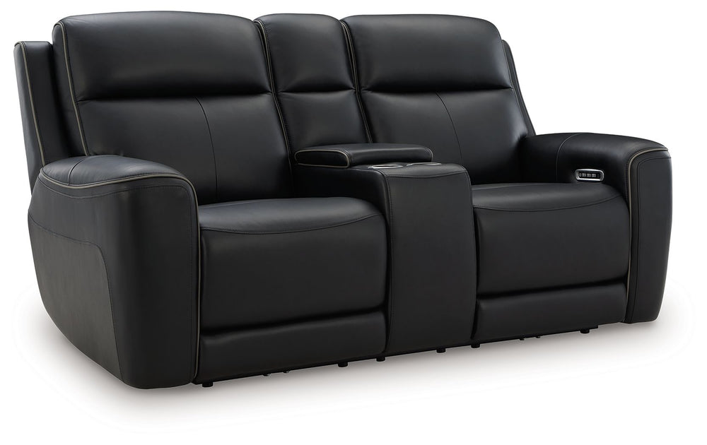 Relax like never before. This power reclining loveseat offers the look and feel of leather at a comfortably affordable faux leather price. With chic tailoring and stylish welting, it creates a sophisticated presence and makes a lasting impression. When yo