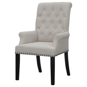 Alana - Velvet Upholstered Dining Arm Chair - Sand