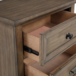 Mariana - Nightstand With USB - Vintage Mocha