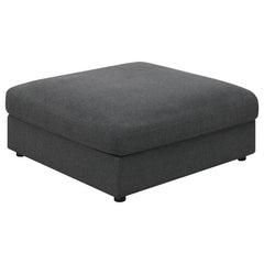 Designed with clean lines and plush comfort, this ottoman in charcoal linen-blend fabric brings refined versatility to your space. Whether paired with a modular sofa or styled on its own, it delivers lasting support and a tailored look. Durable materials 