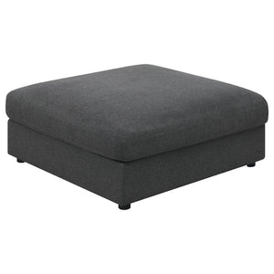 Designed with clean lines and plush comfort, this ottoman in charcoal linen-blend fabric brings refined versatility to your space. Whether paired with a modular sofa or styled on its own, it delivers lasting support and a tailored look. Durable materials 
