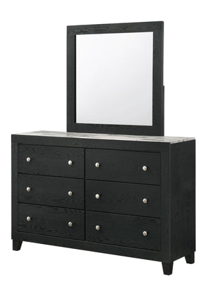  dark finish and modern design. The sturdy construction of each piece showcases a rich