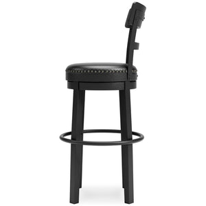 Valebeck - Black - Tall UPH Swivel Barstool