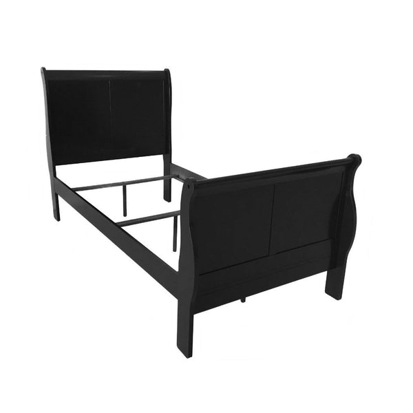 The Louis Philippe III collection brings traditional style details from its sleigh beds, featuring KD headboard, and footboard. Crafted with selected wood and veneers is available in different finish to choose from antique gray, black, cherry and white fi