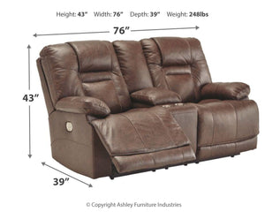 Wurstrow - Umber - PWR REC Loveseat/Con/Adj HDRST
