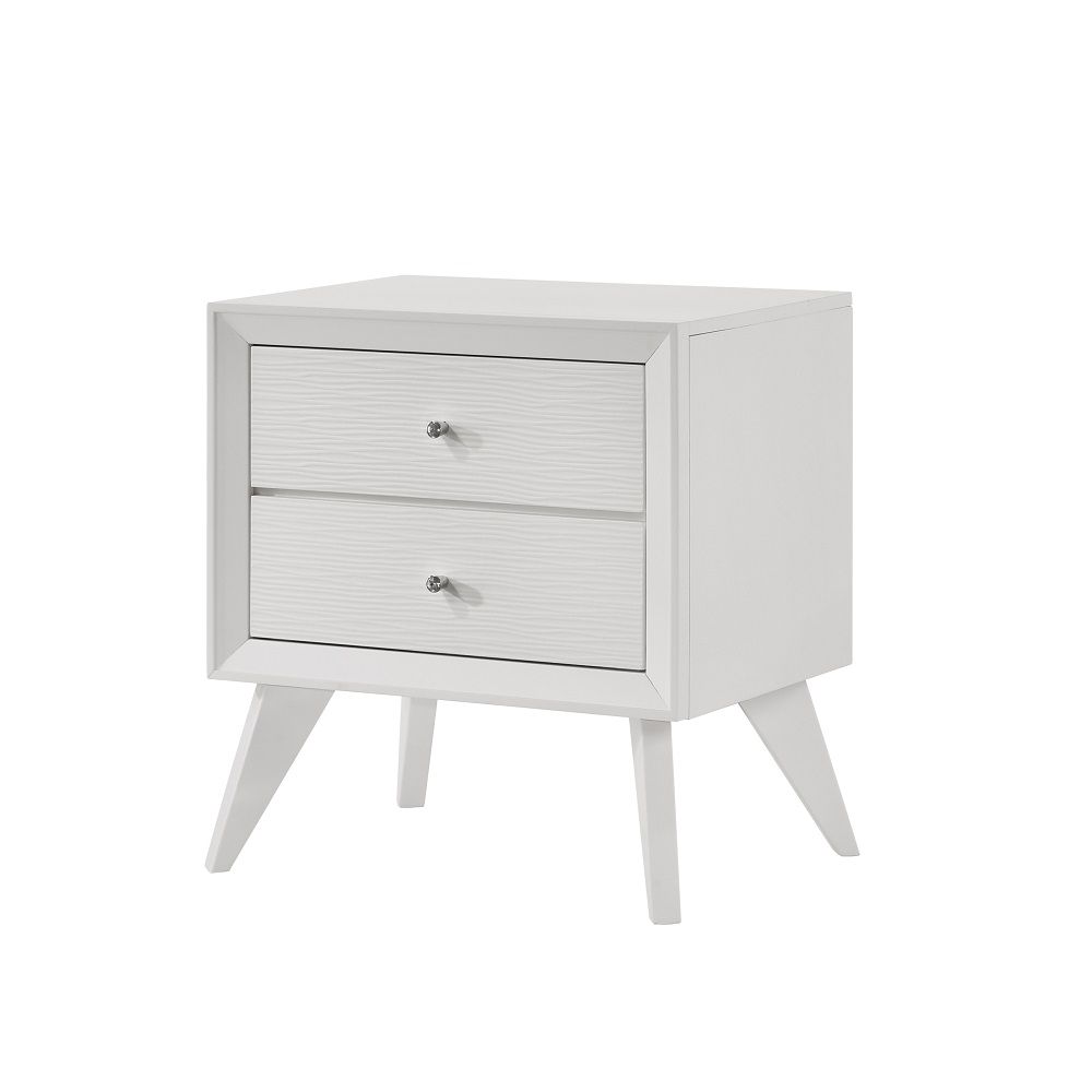 Minimalist and modern, the Cerys offers sleek clean lines for a contemporary take. The low-profile bed features a slatted headboard that makes the bed appear airy. Tying in the whole collection are the squared wooden tapered legs providing a stylish visua