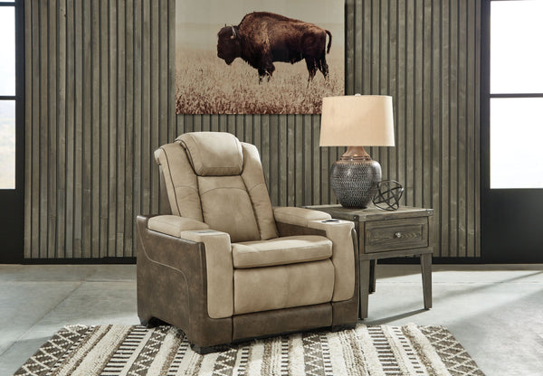  ultra-modern power recliner has it all. With designer style and head-to-toe comfort