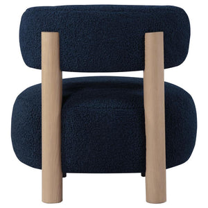 Zonie - Boucle Upholstered Barrel Back Accent Chair - Blue
