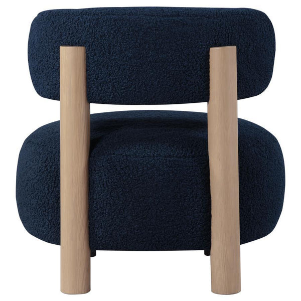 Zonie - Boucle Upholstered Barrel Back Accent Chair - Blue