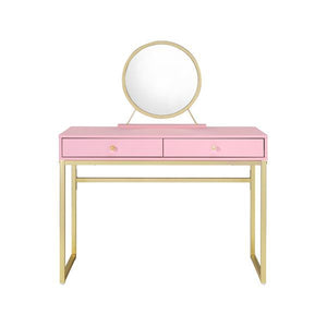 Coleen - Vanity Desk - Pink & Gold Finish