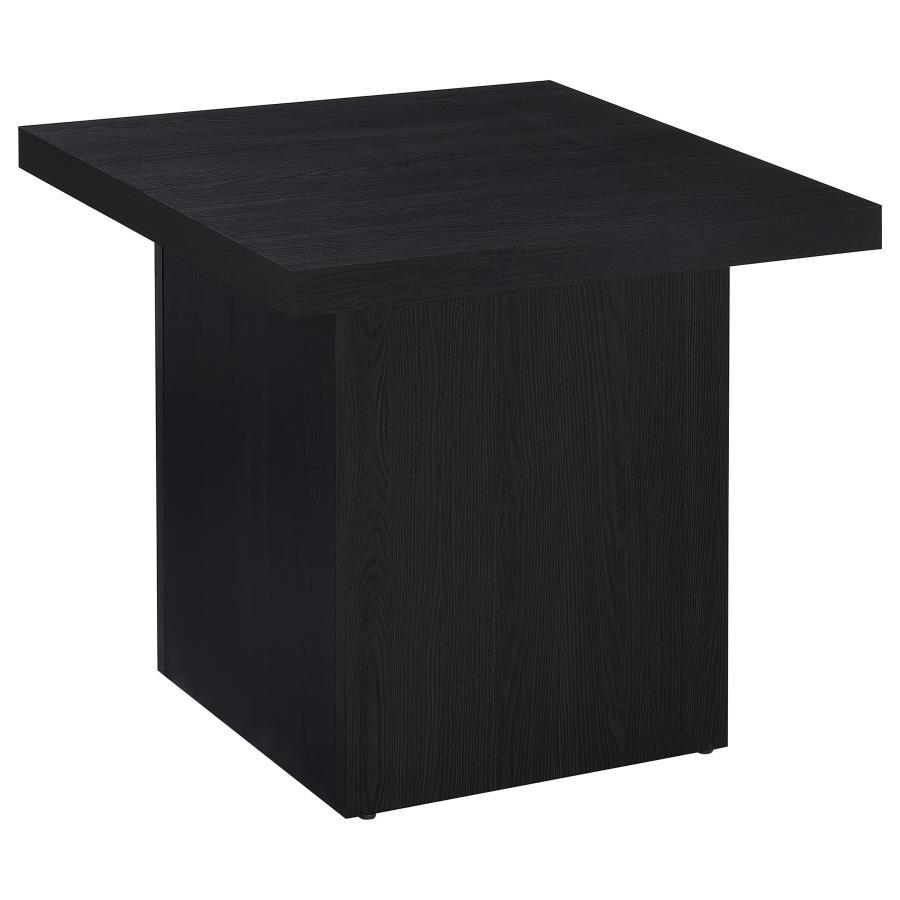 This sleek side table brings modern simplicity to your living room, effortlessly blending function and style. With a square silhouette, this accent table provides a stable surface for dÃ©cor or essentials. Its scratch-resistant and eco-friendly laminate v