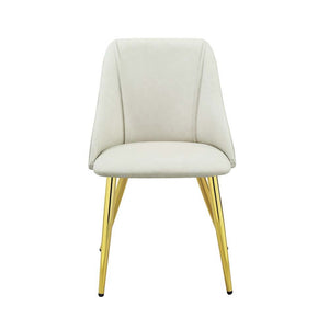  the base offers a touch of gold to enhance the textured vertical lined pedestal. The white high gloss finish reflects light and makes any dining space appear larger and grander.