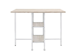  its modern metal base paired with wooden shelves tell us simple really is better. A chrome f