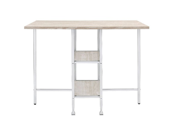  its modern metal base paired with wooden shelves tell us simple really is better. A chrome f