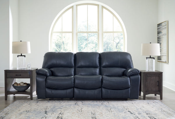  expertly matched leather and faux leather upholstery keeps your style up to speed without breaking the bank. Reclining with the touch of a bu