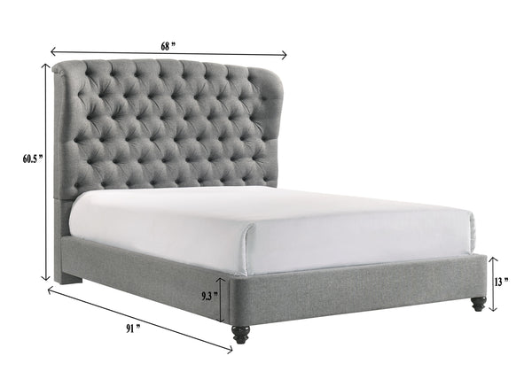 Linda - Queen Bed - Gray