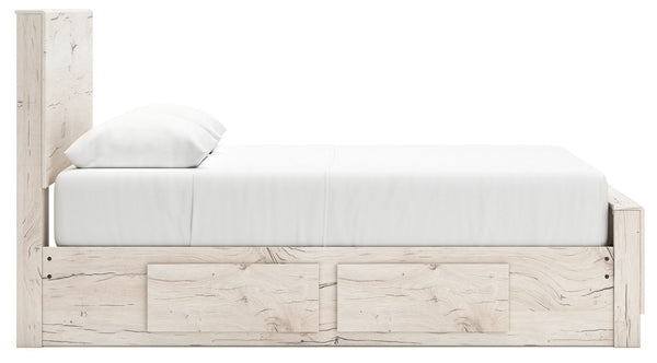 Lawroy - Light Natural - Queen Panel Bed With 2 Under Bed Storage Units