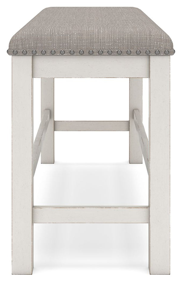 Robbinsdale - Antique White - Dbl Counter Height Upholstered Dining Bench