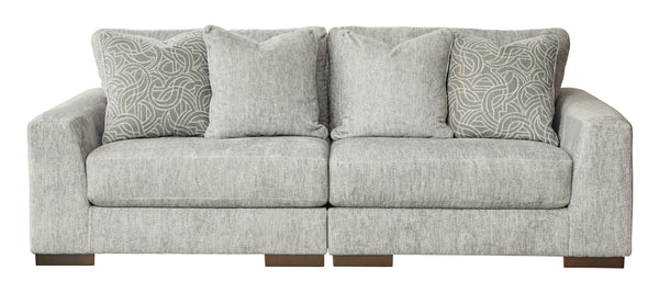 Regent Park - Pewter - Loveseat 2 Pc Sectional