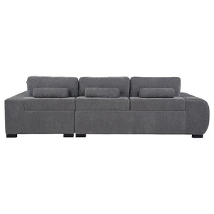 Octavia - Upholstered Sectional Chaise Sofa - Charcoal Gray