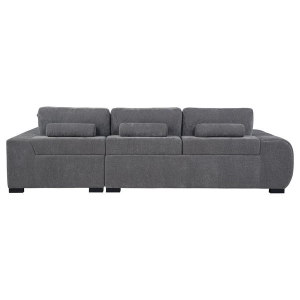 Octavia - Upholstered Sectional Chaise Sofa - Charcoal Gray
