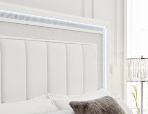Chalanna - White - Queen Upholstered Storage Bed
