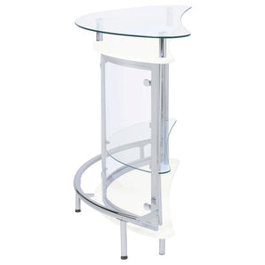 Amarillo - Freestanding Glass Top Home Bar Wine Cabinet - White