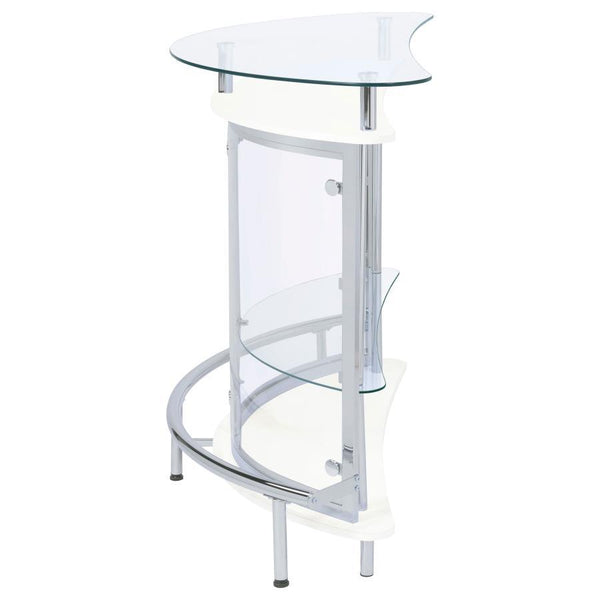 Amarillo - Freestanding Glass Top Home Bar Wine Cabinet - White