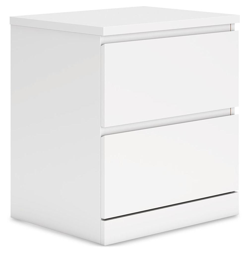 Create the modern bedroom of your dreams. This nightstand offers a minimal design with maximum style, combining ultra-clean lines and an easy-elegant solid white finish with a hardware-less aesthetic. Drawers with ball-bearing glides keep bedside essentia