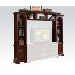 The Hercules collection traditional style will blend masterfully in your living room area. This set features a shelf bridge with light function, and its two side piers offer plenty of space to keep entertainment components or your favorite decorative acce