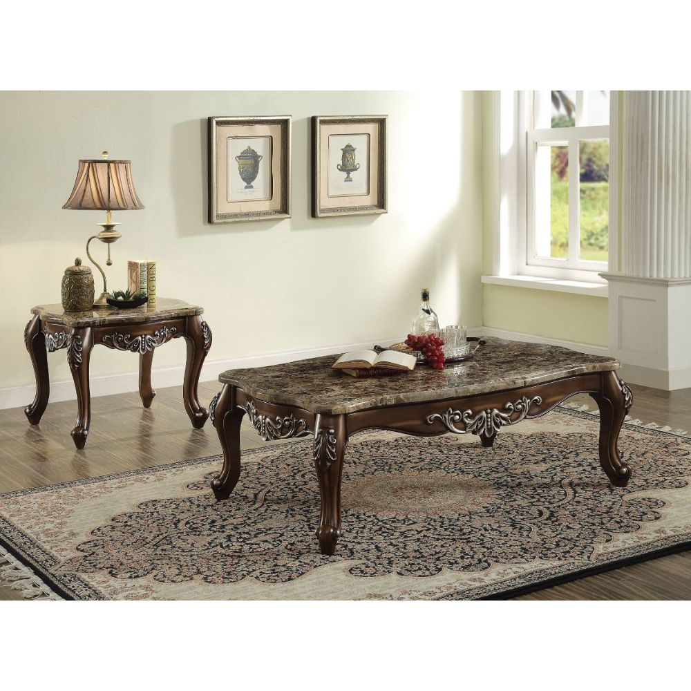 KD, Square Leg End Table (No Storage) â€¢ Scalloped Marble Top: Real Marble & MDF â€¢ Wooden Apron with Hand-Brushed Motifs: Poplar Wood â€¢ Wooden Queen Anne Legs: Poplar Wood â€¢<br/><br/><b>Product Features</b><ul><li>Case: 1Pc/1Ctn</li><li>Finish: Mar