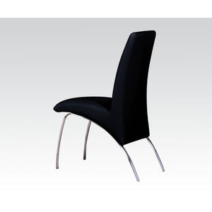 Pervis - Side Chair (Set of 2) - Black PU & Chrome