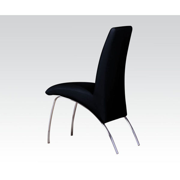 Pervis - Side Chair (Set of 2) - Black PU & Chrome
