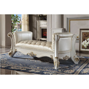 Button Tufted Seat Padded Seat & Arms: PU Cushion with NaiHead Trim ScroLed Leg and Base Trim