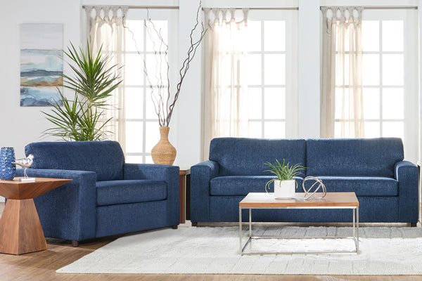 Kylo - 2 Piece Living Room Set (Sofa & Cuddle Chair) - Blue