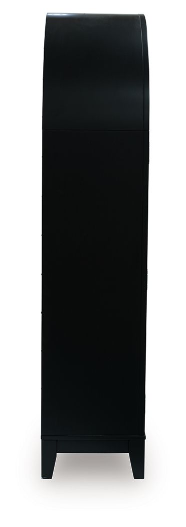 Dagandale - Black / Natural - Accent Cabinet