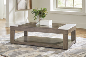  contemporary style and functionality to your home. This lift-top coffee table is equipped with a convenient lift-top surface for working or dining from your sofa