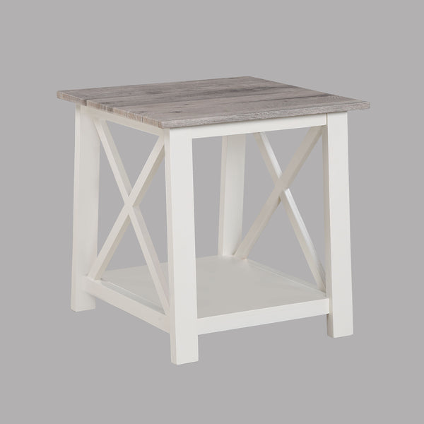  weathered gray tabletop that exudes warmth and character
