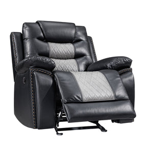 Nikko - Glider Recliner With Power Footrest - Black / Gray