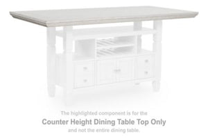 This counter height dining table top is made with rubberwood solids, ash veneer and MDF substrates. Pairs with other items in the series to make a dining table.<br><br><b>Additional Dimensions</b><br><ul><li>Assembled table: 0-"</li><li>Apron to floor: 33