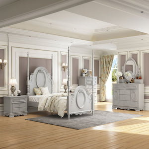 Flora - Twin Bed With Poster - Gray