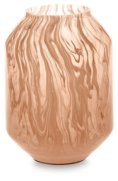Form and function at its finest, this vase has a chic sensibility that elevates your decor. Its contemporary silhouette is topped in a blush pink finish and flowing swirls, complementing a myriad of palettes with understated elegance. If you-'re seeking f