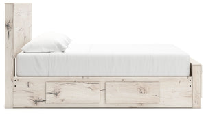 Lawroy - Light Natural - King Panel Bed With 2 Under Bed Storage Units