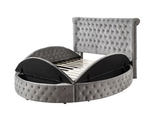 Gaiva - Eastern King Bed - Gray Velvet